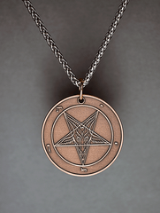 Blood Moon - Baphomet Cloisonné Medallion - Satanme