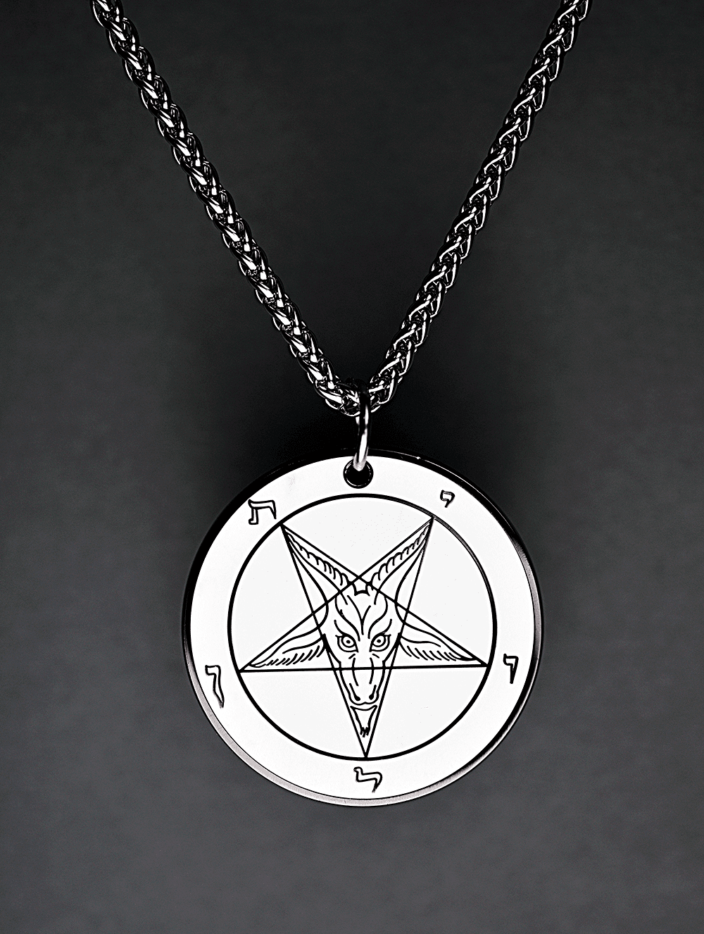 Bone White - Baphomet Cloisonné Medallion - Satanme