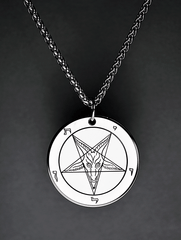 Bone White - Baphomet Cloisonné Medallion - Satanme