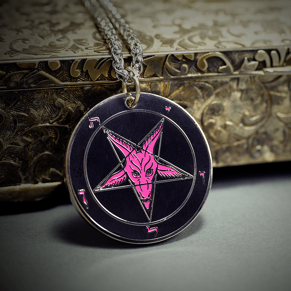 Evening Pink - Baphomet Cloisonné Medallion - Satanme