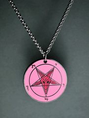 Forbidden Pink - Baphomet Cloisonné Medallion - Satanme