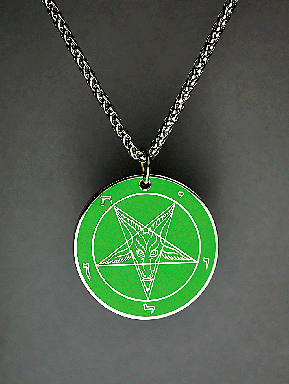Green Envy - Baphomet Cloisonné Medallion - Satanme