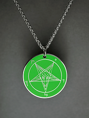 Green Envy - Baphomet Cloisonné Medallion - Satanme