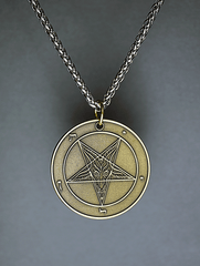 Harvest Moon - Baphomet Cloisonné Medallion - Satanme
