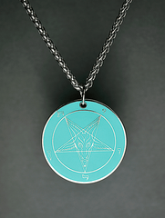 Teal Temptation - Baphomet Cloisonné Medallion - Satanme