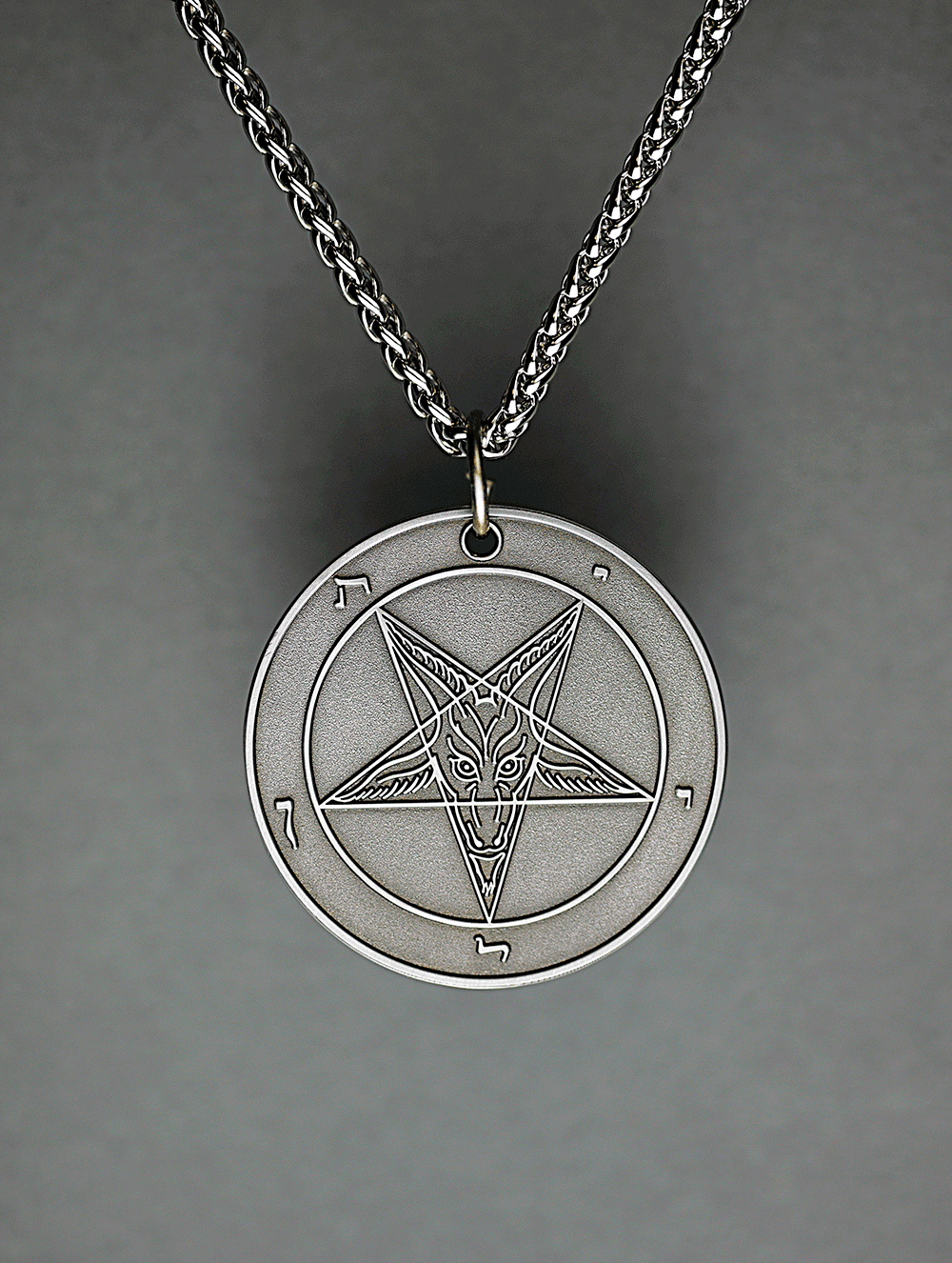 Wolf Moon - Baphomet Cloisonné Medallion - Satanme