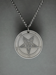 Wolf Moon - Baphomet Cloisonné Medallion - Satanme