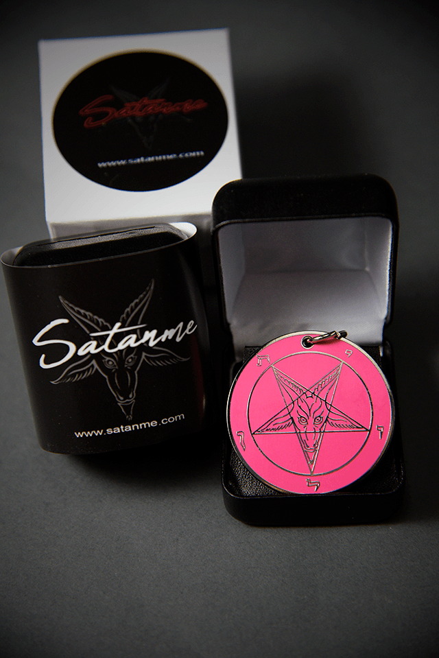 Pretty in Pink - Baphomet Cloisonné Medallion - Satanme