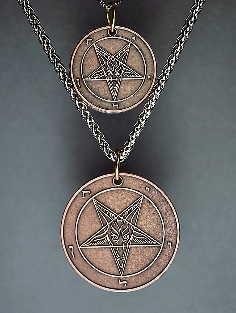 Blood Moon - Baphomet Cloisonné Medallion - Satanme