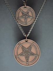 Blood Moon - Baphomet Cloisonné Medallion - Satanme