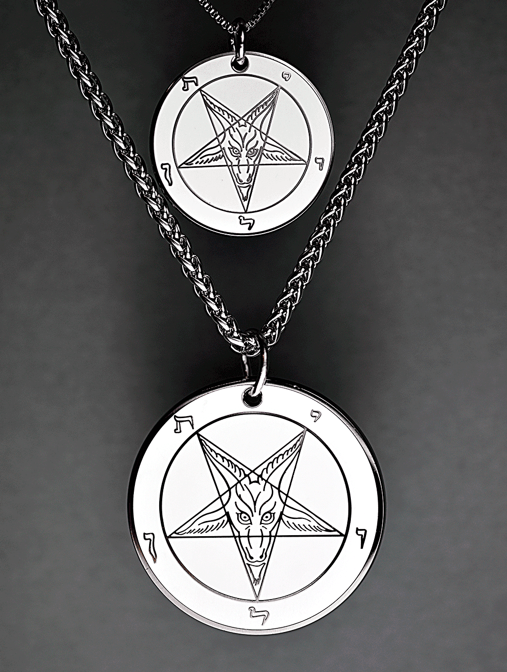 Bone White - Baphomet Cloisonné Medallion - Satanme