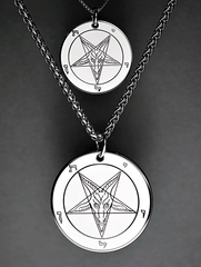 Bone White - Baphomet Cloisonné Medallion - Satanme