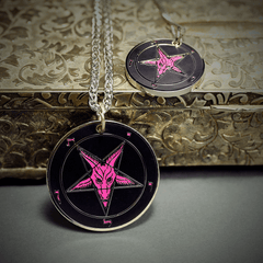 Evening Pink - Baphomet Cloisonné Medallion - Satanme
