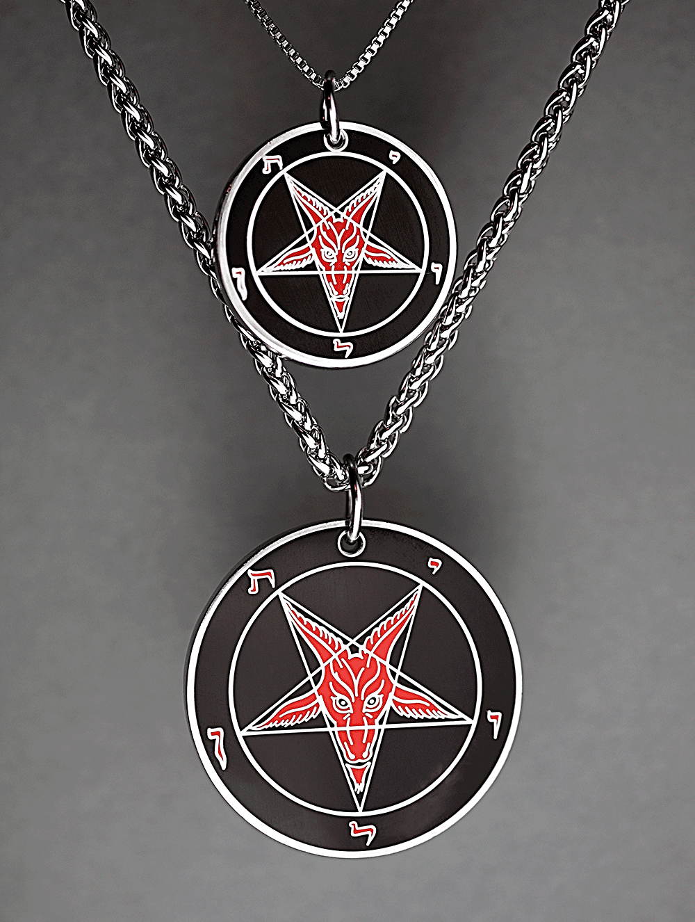 Evening HellFire - Baphomet Cloisonné Medallion - Satanme