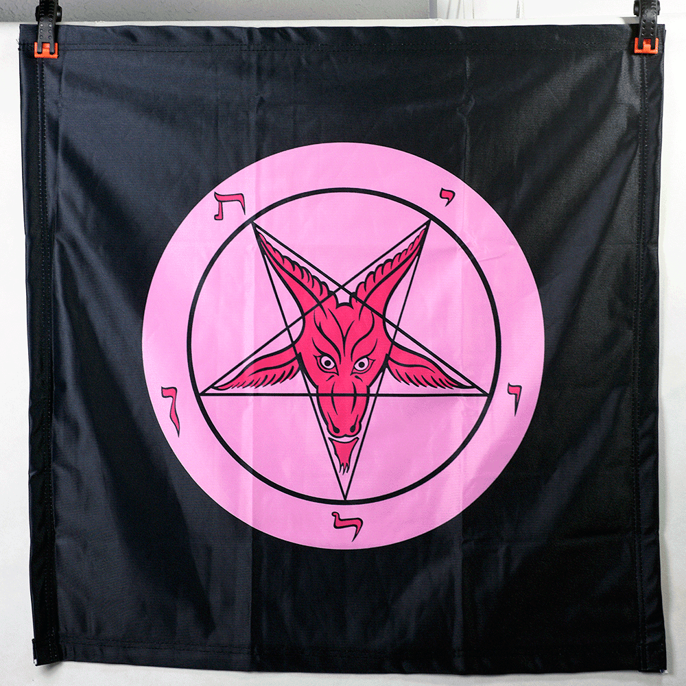 Forbidden Pink Baphomet Banner - Satanme