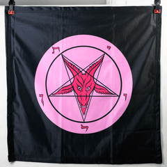 Forbidden Pink Baphomet Banner - Satanme
