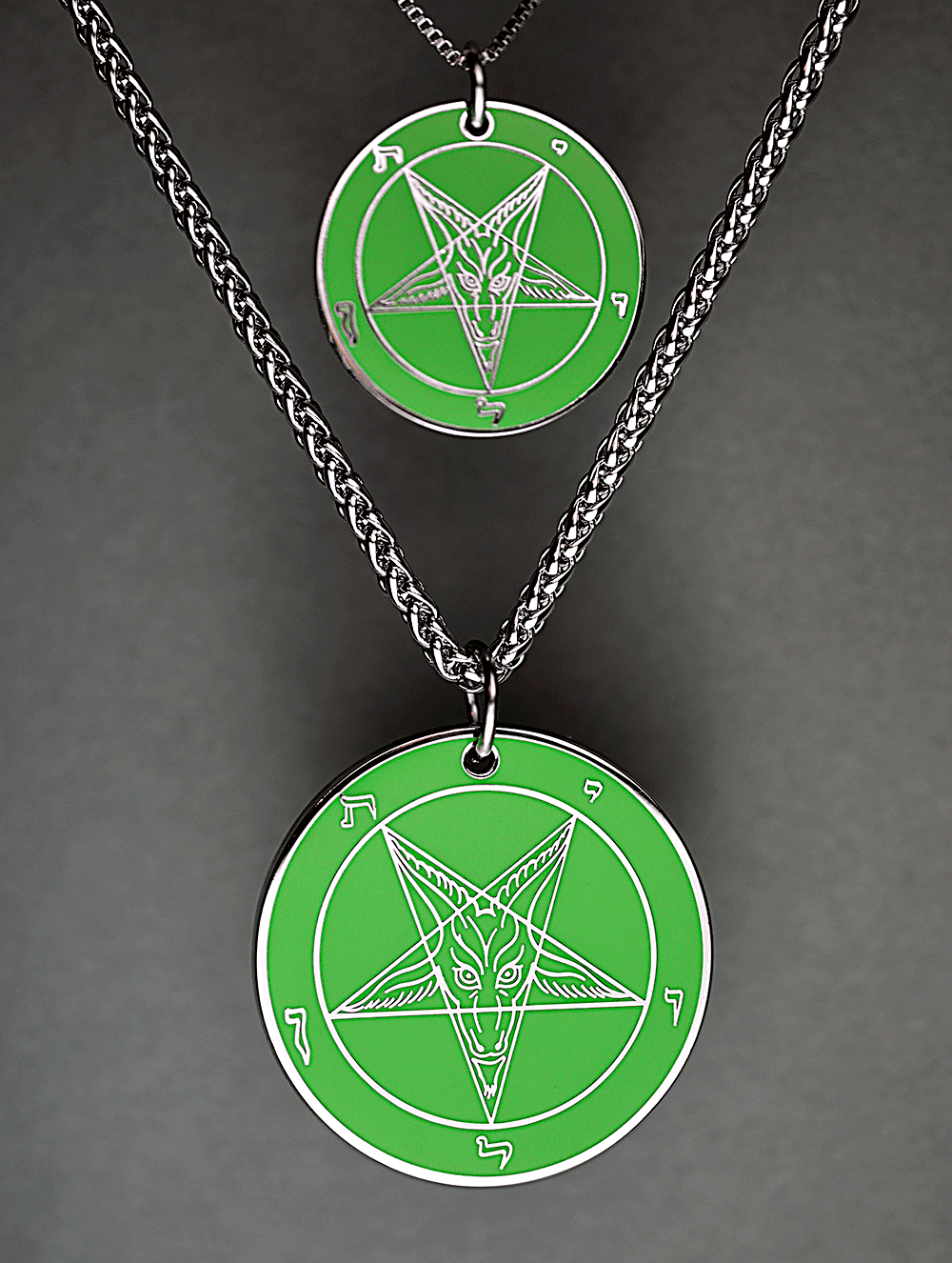 Green Envy - Baphomet Cloisonné Medallion - Satanme