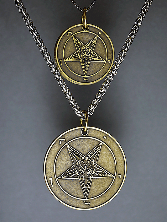 Harvest Moon - Baphomet Cloisonné Medallion - Satanme