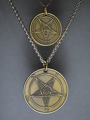 Harvest Moon - Baphomet Cloisonné Medallion - Satanme