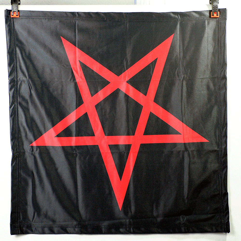 Red Inverted Pentagram Banner - Satanme
