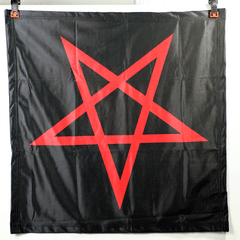 Red Inverted Pentagram Banner - Satanme
