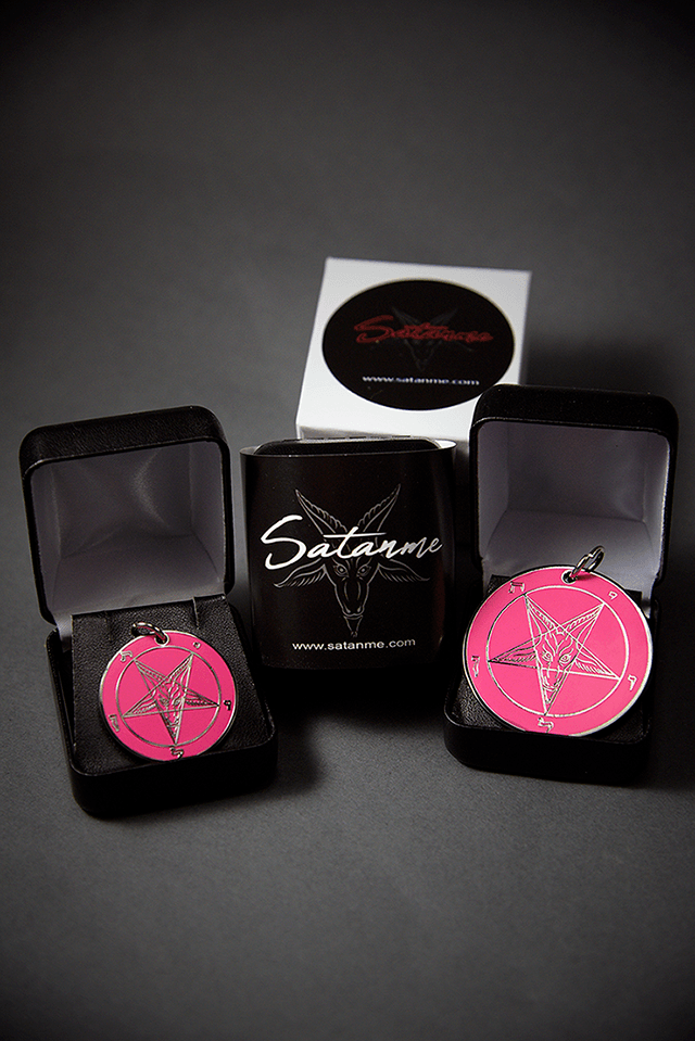 Pretty in Pink - Baphomet Cloisonné Medallion - Satanme