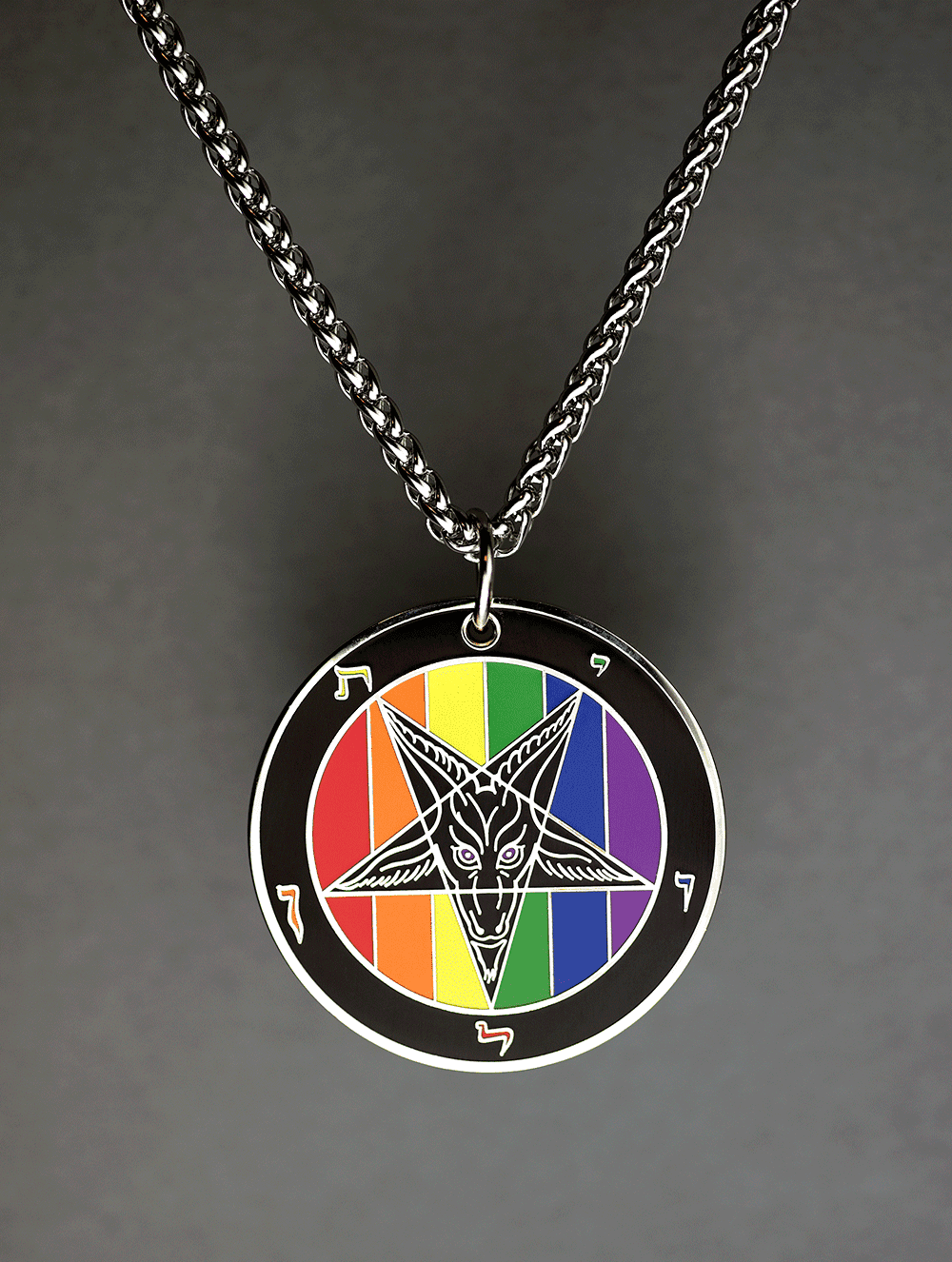 Pride Baphomet Cloisonné Medallion - Satanme