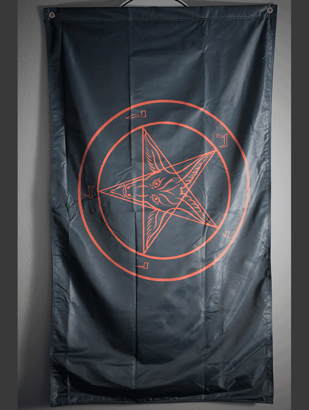 Black & Red Baphomet Flag - Satanme