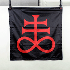Red Brimstone Sigil Banner - Satanme