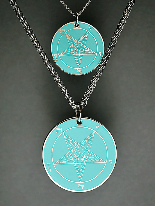 Teal Temptation - Baphomet Cloisonné Medallion - Satanme