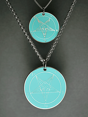 Teal Temptation - Baphomet Cloisonné Medallion - Satanme