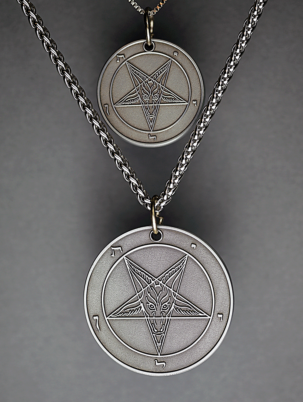 Wolf Moon - Baphomet Cloisonné Medallion - Satanme