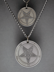 Wolf Moon - Baphomet Cloisonné Medallion - Satanme