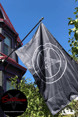 Black & White Baphomet Flag - Satanme