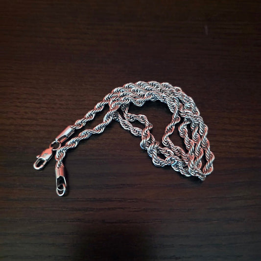 24" 5mm Silver Rope Chain - Satanme