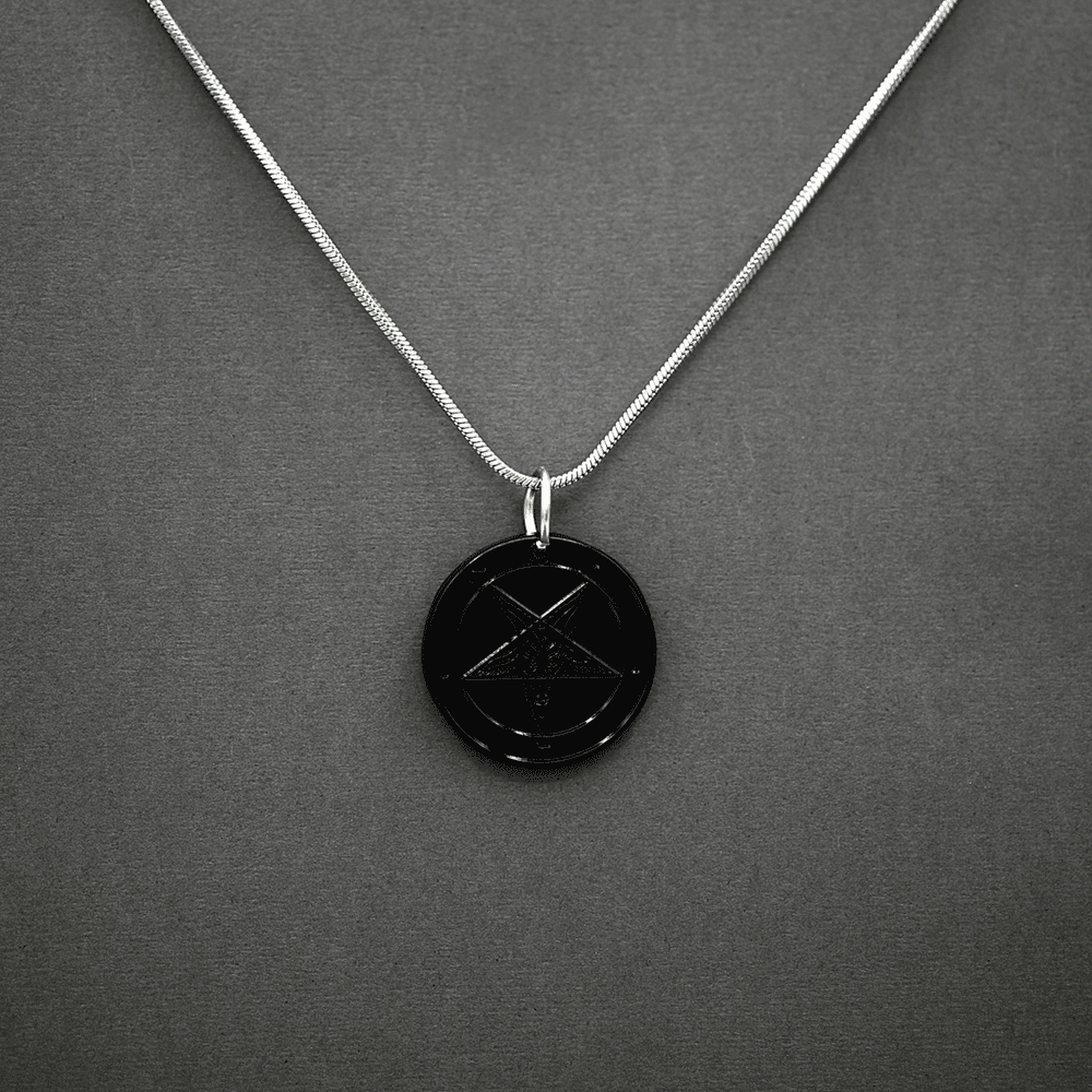 Midnight Moon - Baphomet Cloisonné Medallion - Satanme