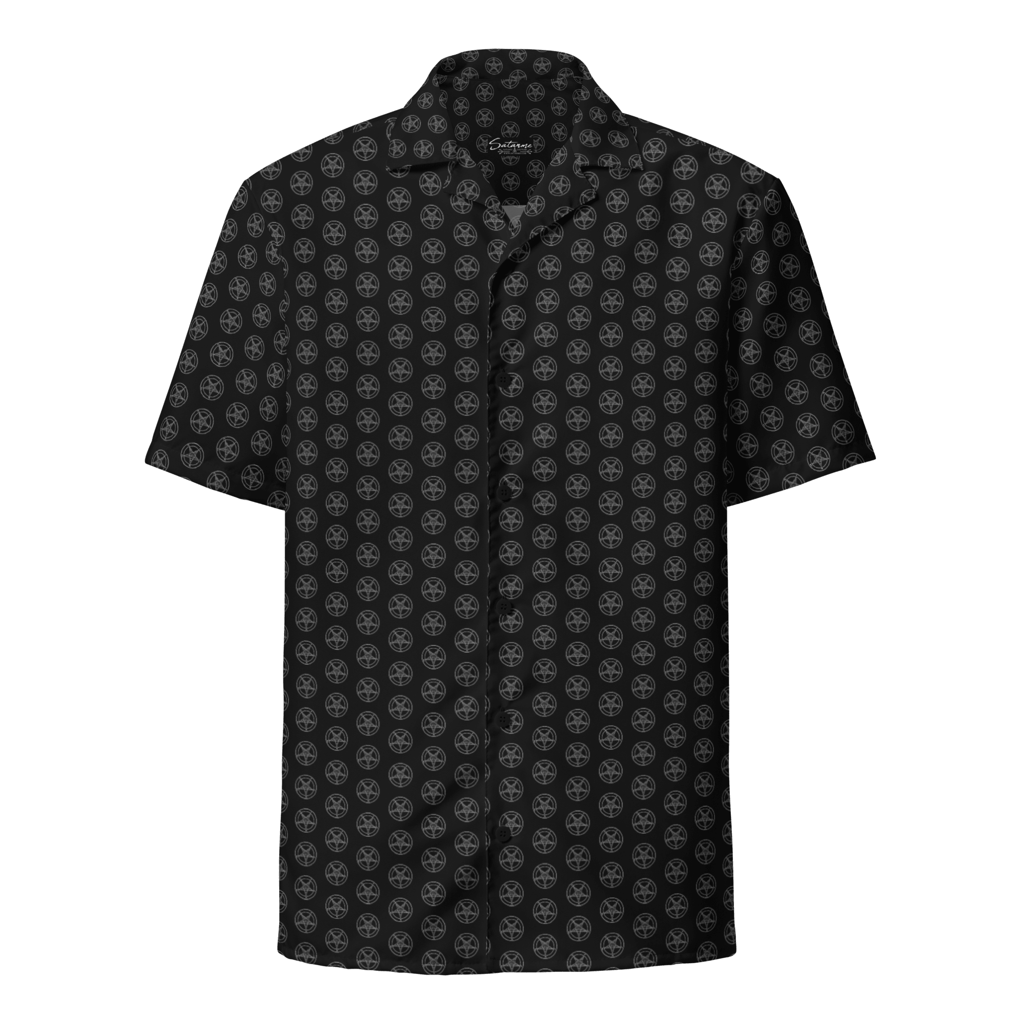 Baphomet Pattern Camp Shirt - Satanme