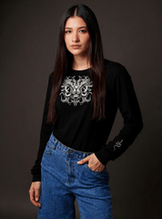 Baroque Demon Visage Long Sleeve Shirt - Satanme