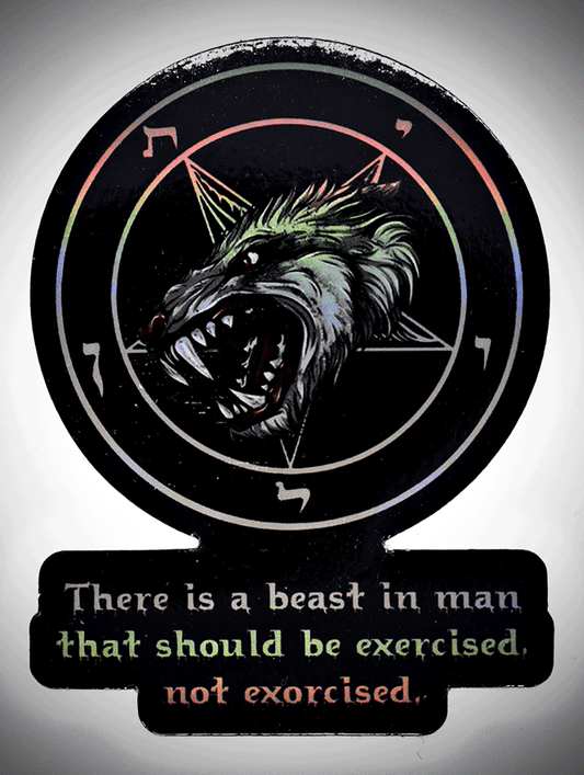 Beast in Man Holographic Sticker - Satanme