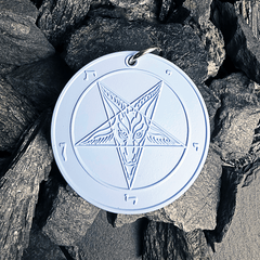 Frost Veil Moon - Baphomet Cloisonné Medallion - Satanme