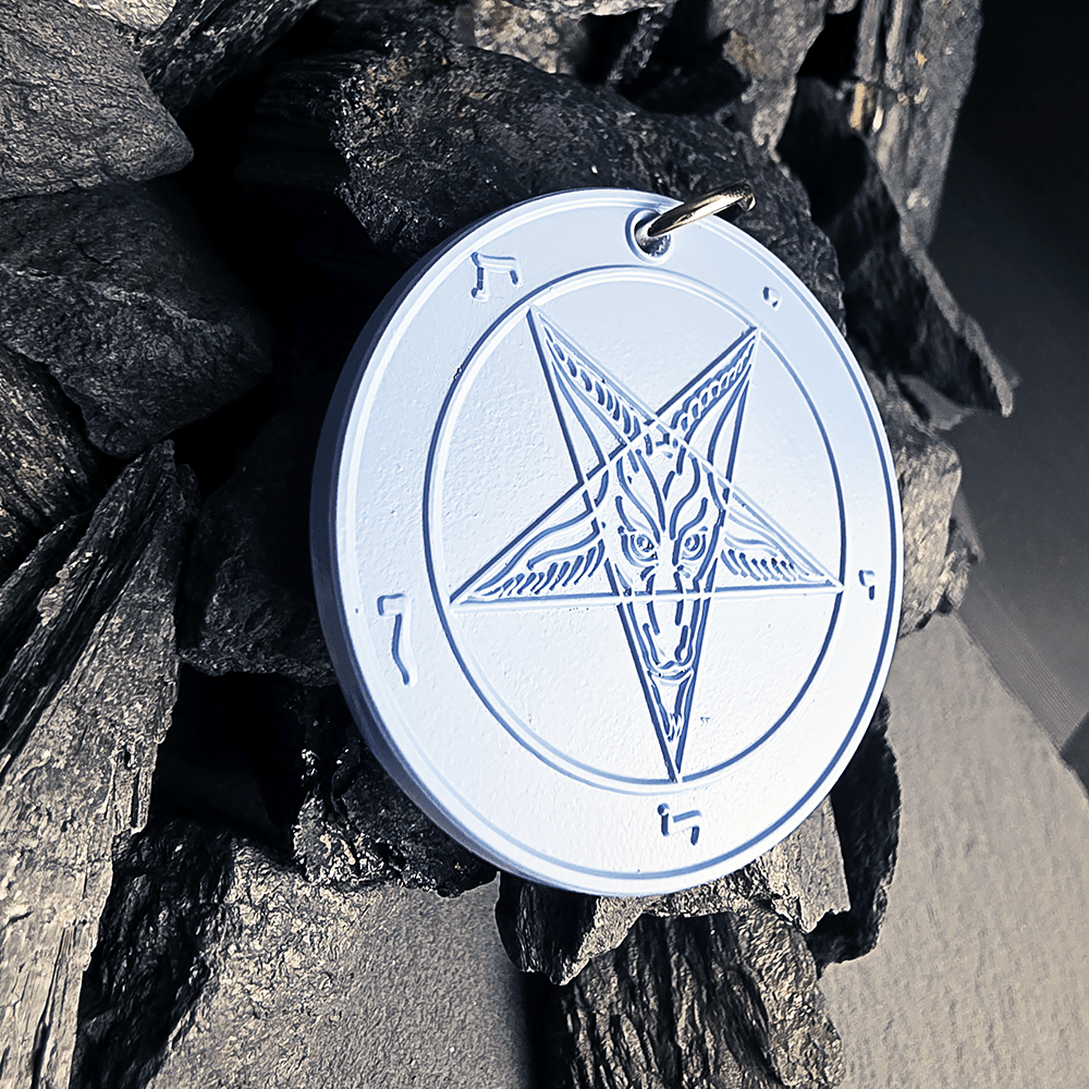 Frost Veil Moon - Baphomet Cloisonné Medallion - Satanme