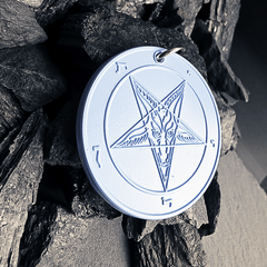 Frost Veil Moon - Baphomet Cloisonné Medallion - Satanme