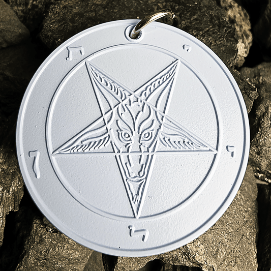 Frost Veil Moon - Baphomet Cloisonné Medallion - Satanme