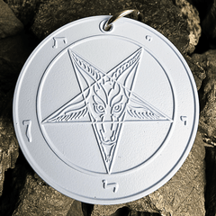 Frost Veil Moon - Baphomet Cloisonné Medallion - Satanme