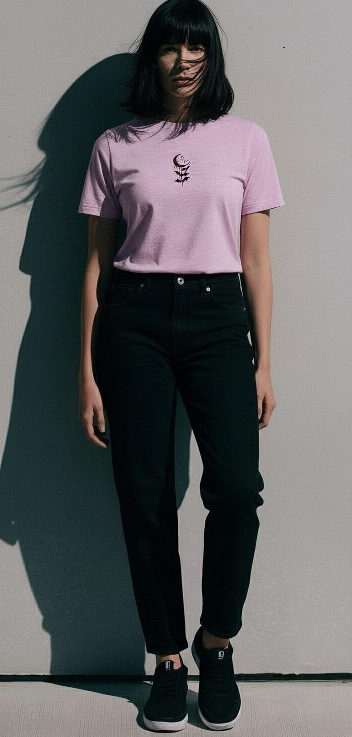 Lilith’s Embrace Embroidered Women's Fitted Shirt - Satanme