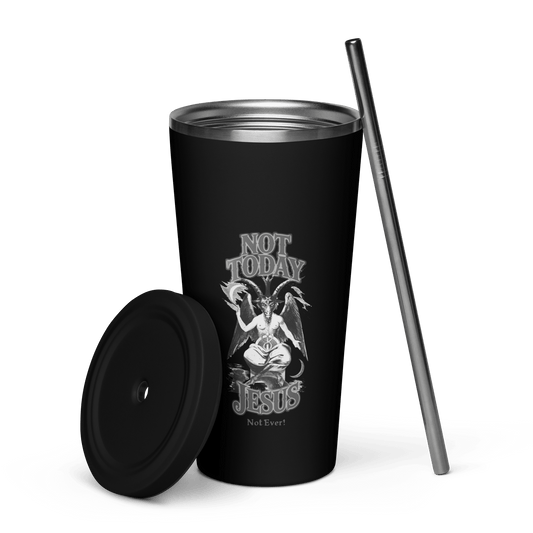 Not Today Jesus Insulated Tumbler - Satanme
