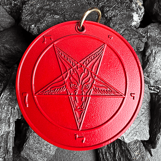 The Pyre Moon - Baphomet Cloisonné Medallion - Satanme