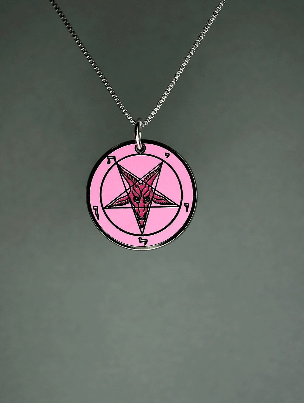 Forbidden Pink - Baphomet Cloisonné Medallion - Satanme
