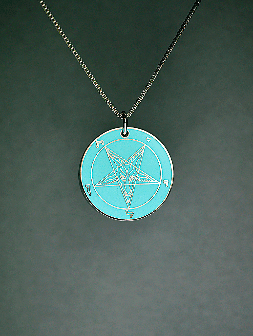 Teal Temptation - Baphomet Cloisonné Medallion - Satanme