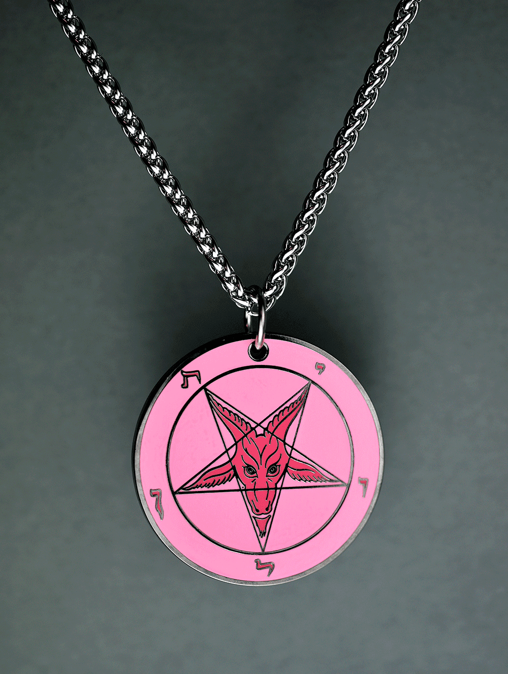 Forbidden Pink - Baphomet Cloisonné Medallion - Satanme